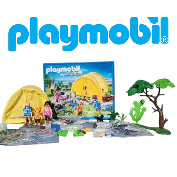 Playmobil Family Camping Set Playset Summer Fun 5435 with Tent Replacement Parts - Picture 3 of 14